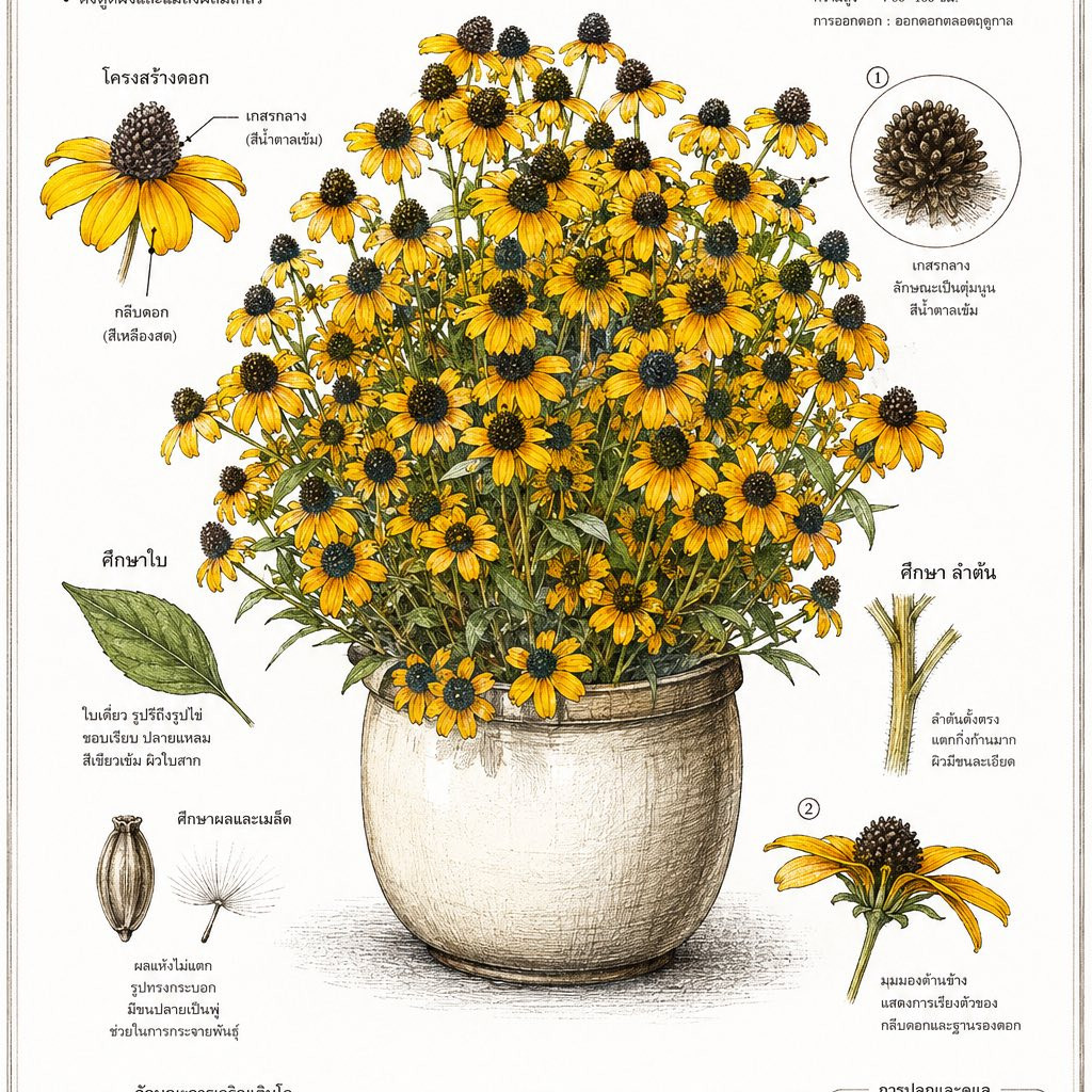 Rudbeckia triloba  (แบล็กอายซูซาน-ผึ้งน้อย) 200 เมล็ด นำเข้าจาก เยอรมัน